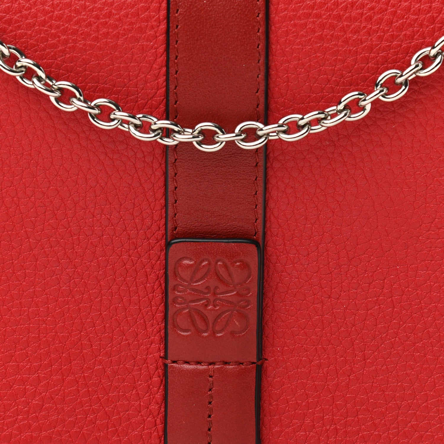 Loewe Grained Calfskin Chain Wallet Burnt Red 8 of 10