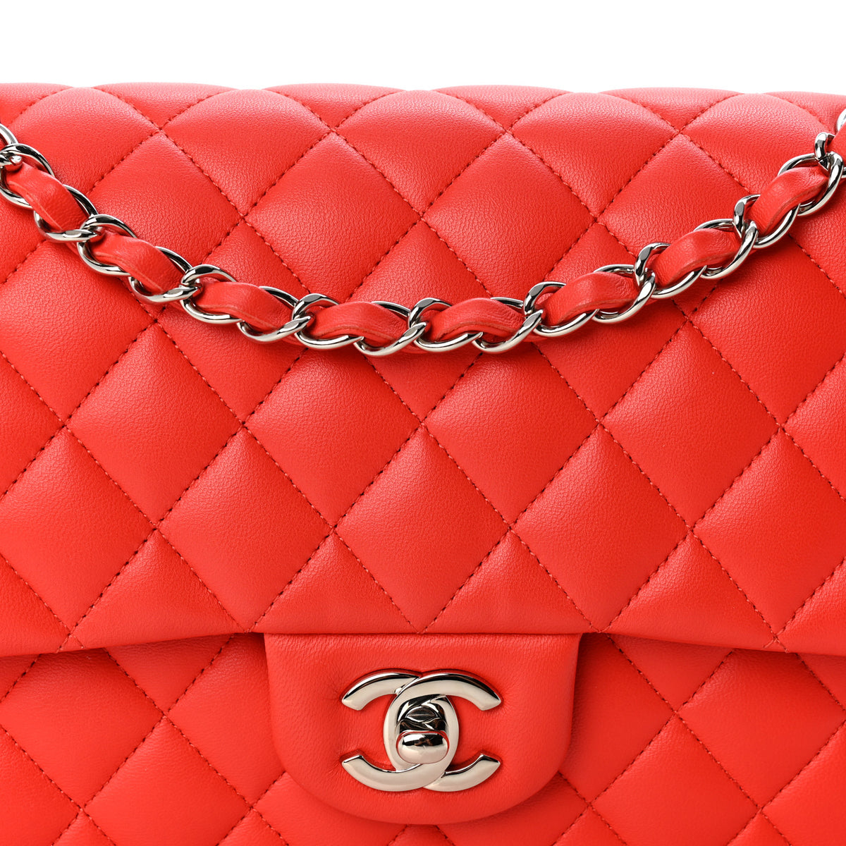 Chanel Lambskin Quilted Medium Double Flap Red 8 of 12