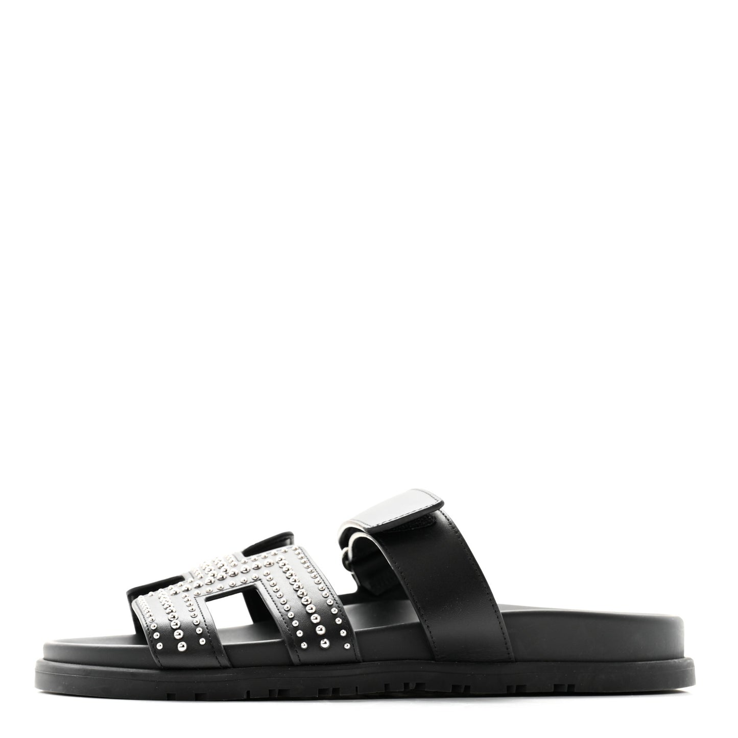 Mini Stud Calfskin Womens Chypre Sandals 39 Black