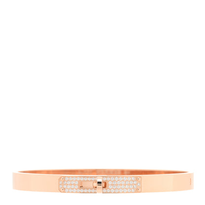 Hermes 18K Rose Gold Diamond PM Kelly Pave Bracelet SH 1 of 4