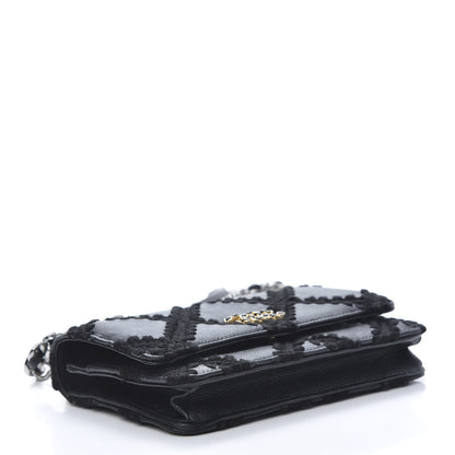 Chanel Calfskin Crochet 19 Wallet On Chain WOC Black 5 of 13