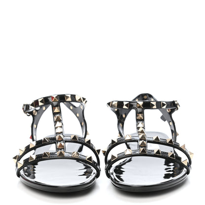 Valentino Garavani PVC Jelly Rockstud Caged Sandals 39 Black 2 of 8
