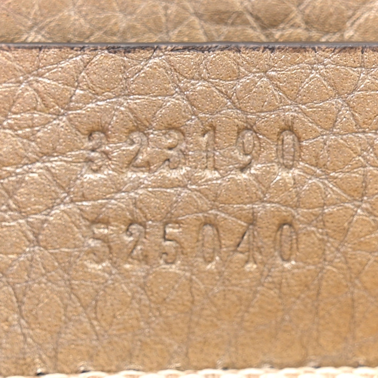 Metallic Pebbled Calfskin Small Soho Flap Crossbody Golden Beige