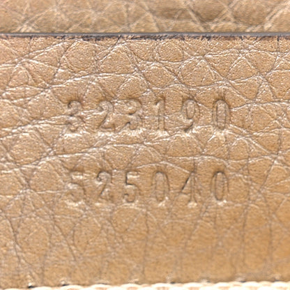 Gucci Metallic Pebbled Calfskin Small Soho Flap Crossbody Golden Beige 7 of 14