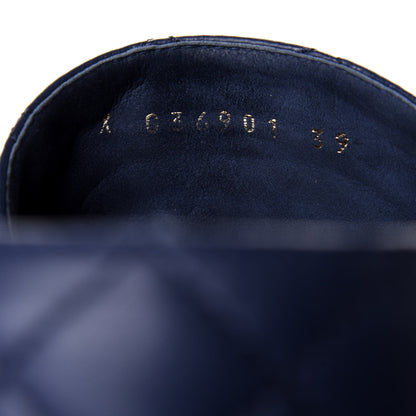 Chanel Lambskin Quilted CC Mules Sandals 39 Navy Blue 10 of 11