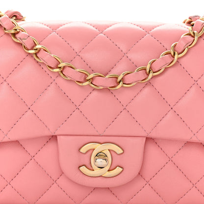 Chanel Lambskin Quilted Mini Rectangular Flap Pink 8 of 13