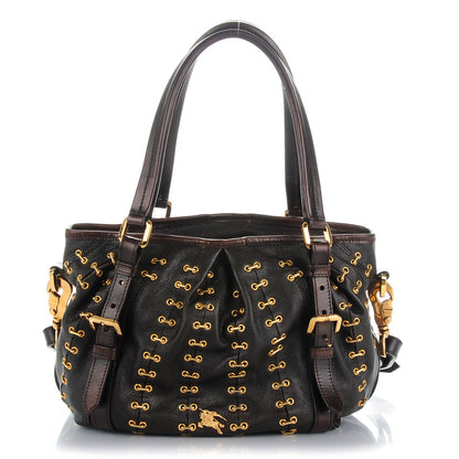Burberry Calfskin Metal Stitch Lowry Chocolate 1 of 8