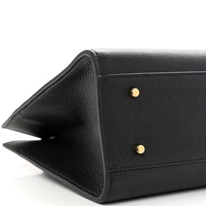 Versace Grained Calfskin Large Virtus Top Handle Shoulder Bag Black 9 of 12