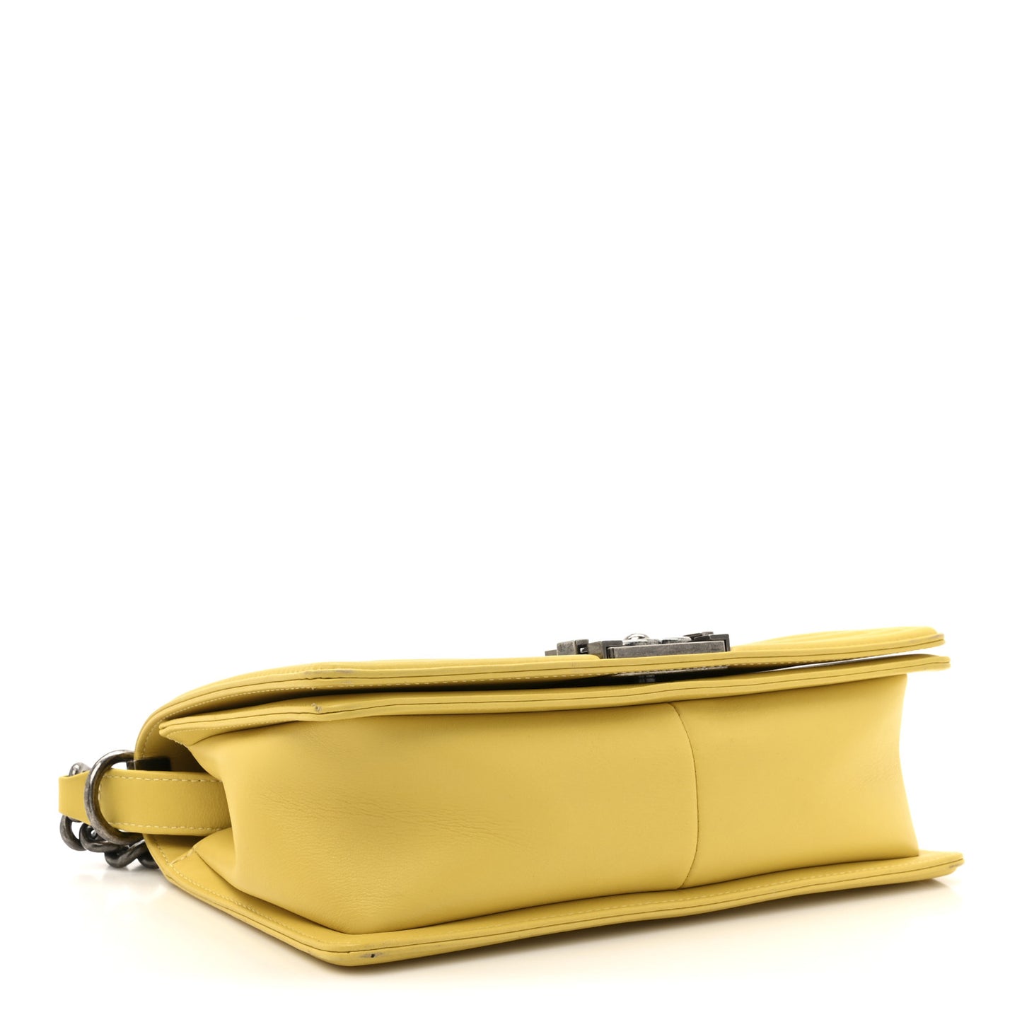 Calfskin Quilted Medium Boy Flap Yellow