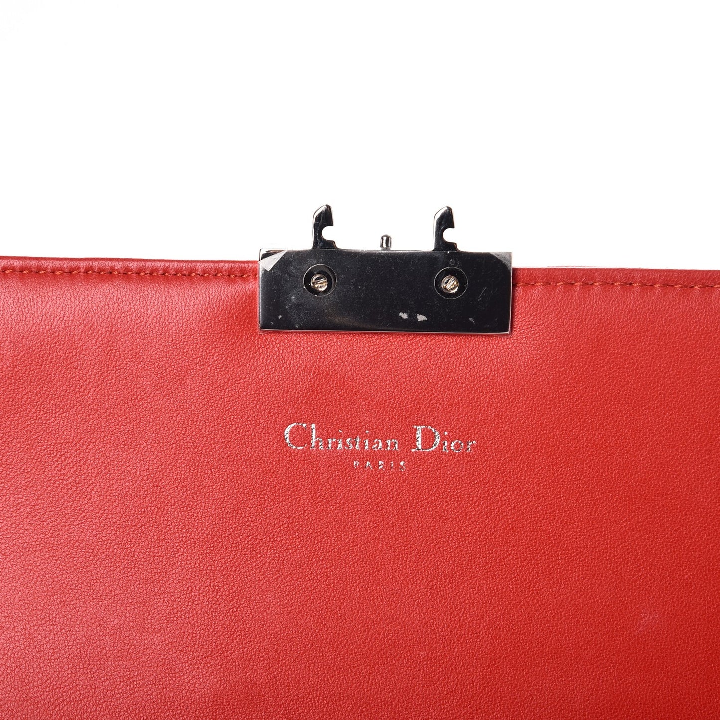 Lambskin Cannage Miss Dior Promenade Pouch Vermillion