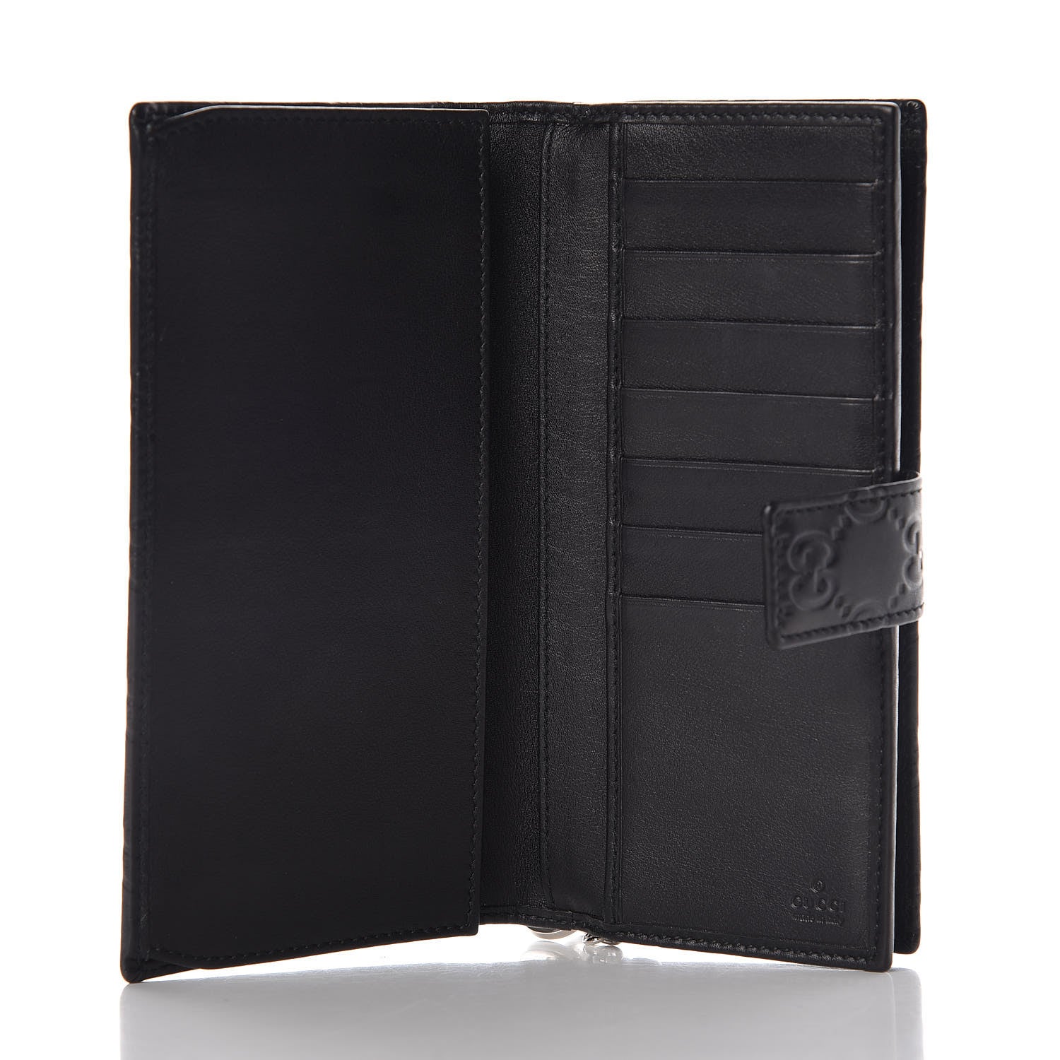 Gucci Guccissima Twins Continental Flap Wallet Black 5 of 11