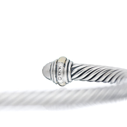 David Yurman Sterling Silver 14K Yellow Gold Diamond 5mm Cable Classics Bracelet 4 of 4