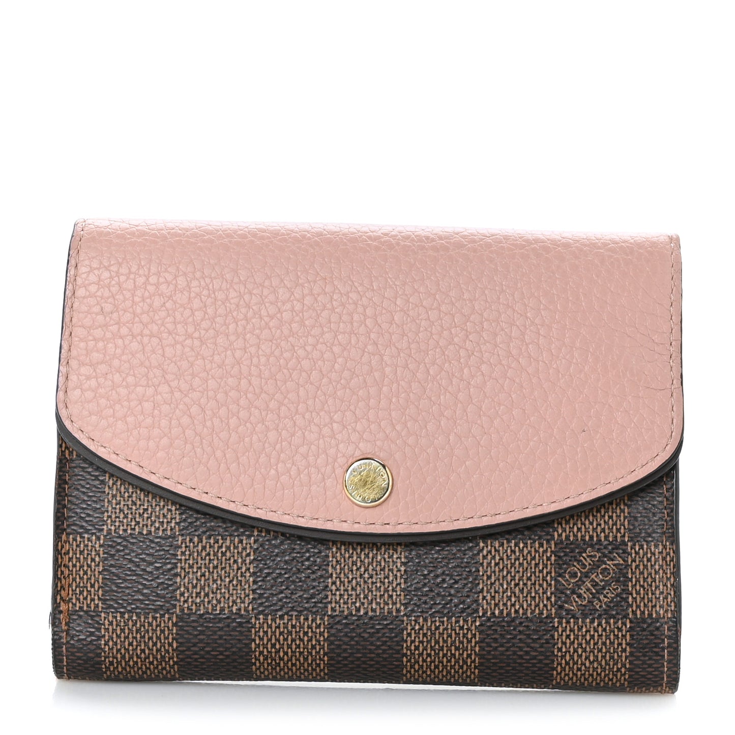 Damier Ebene Normandy Compact Wallet Rose Ballerine