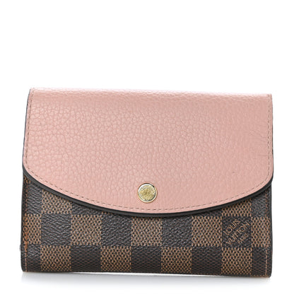 Louis Vuitton Damier Ebene Normandy Compact Wallet Rose Ballerine 1 of 7