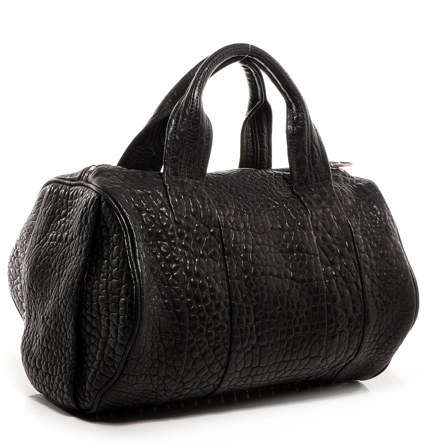 Alexander Wang Pebbled Lambskin Rocco Black with Silver Hardware 3 of 7