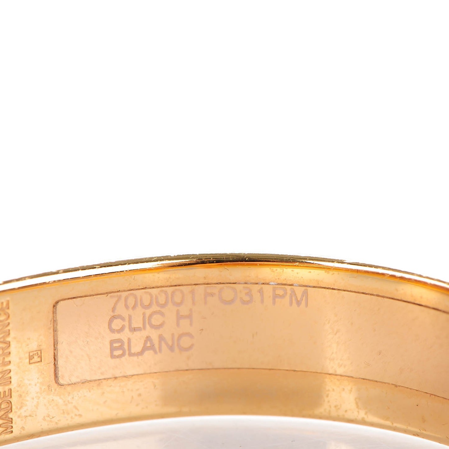 Enamel Narrow Clic Clac H Bracelet PM White