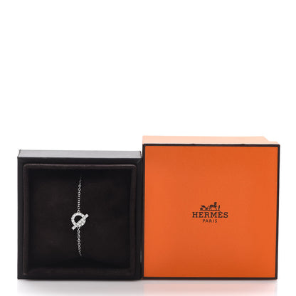 Hermes 18K White Gold Diamond Finesse Bracelet XS 6 of 6