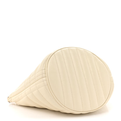 Burberry Lambskin Quilted Small Crescent Lola Bag Pale Vanilla 5 of 15