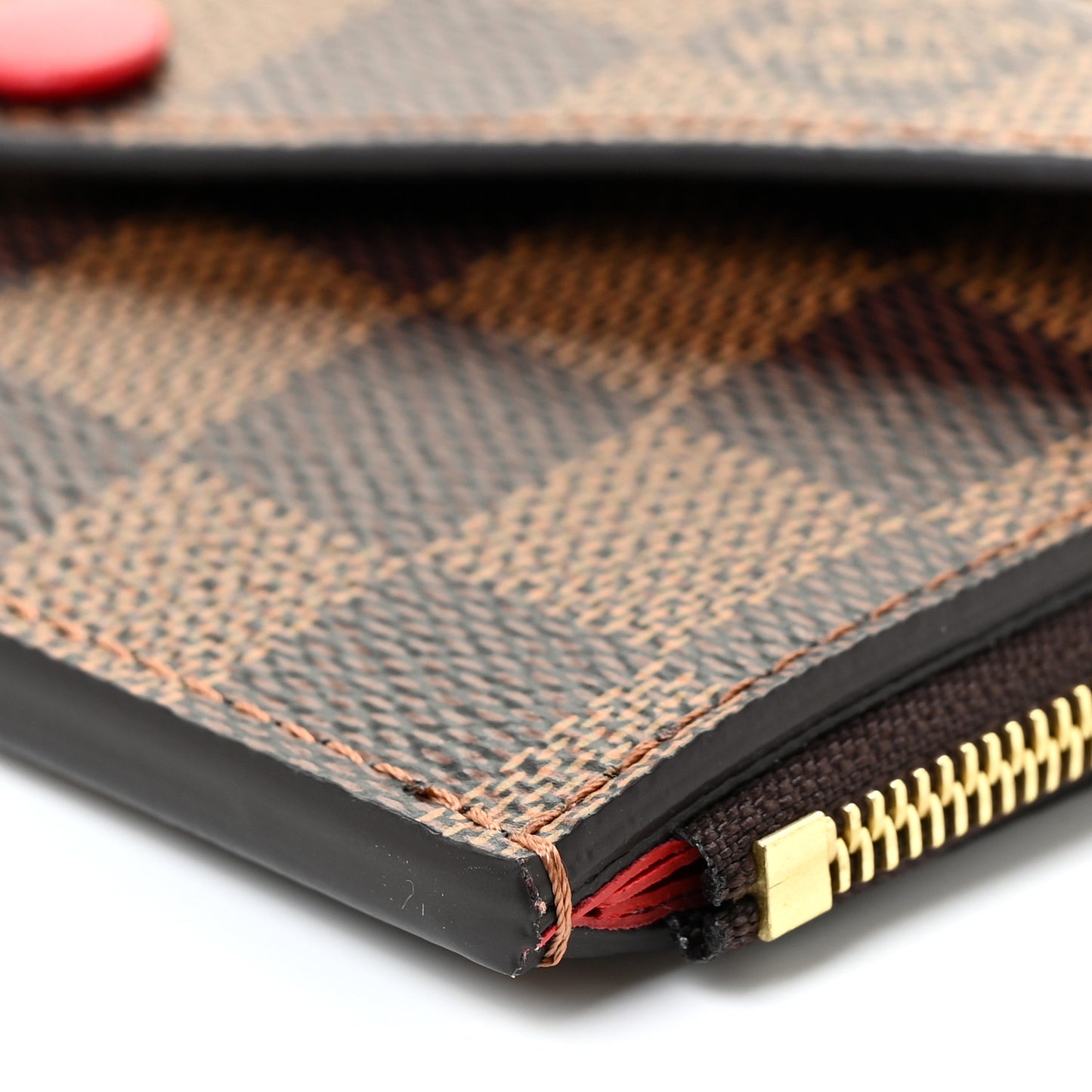 Damier Ebene Recto Verso Card Holder Red