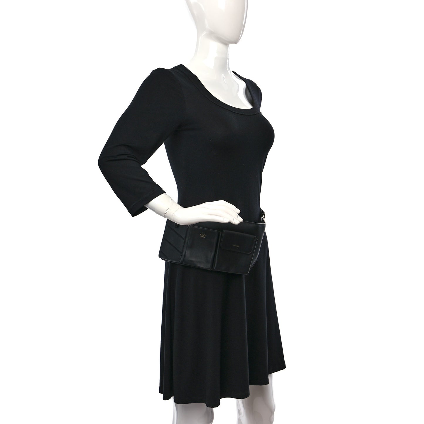 Vitello Grace Matte 3 Pocket Belt Pouch Black