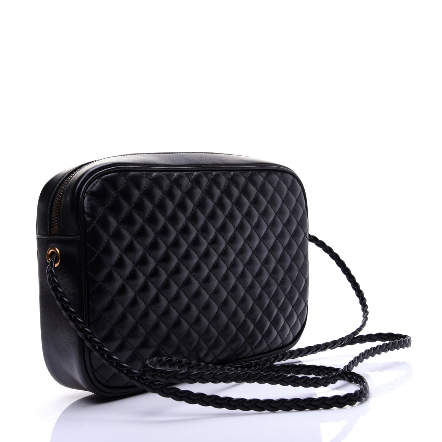 Calfskin Web Trapuntata Small GG Shoulder Bag Black