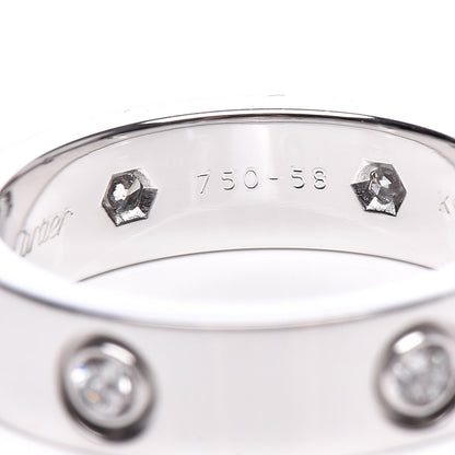 Cartier 18K White Gold 6 Diamond 5.5mm LOVE Ring 58 8.25 5 of 7