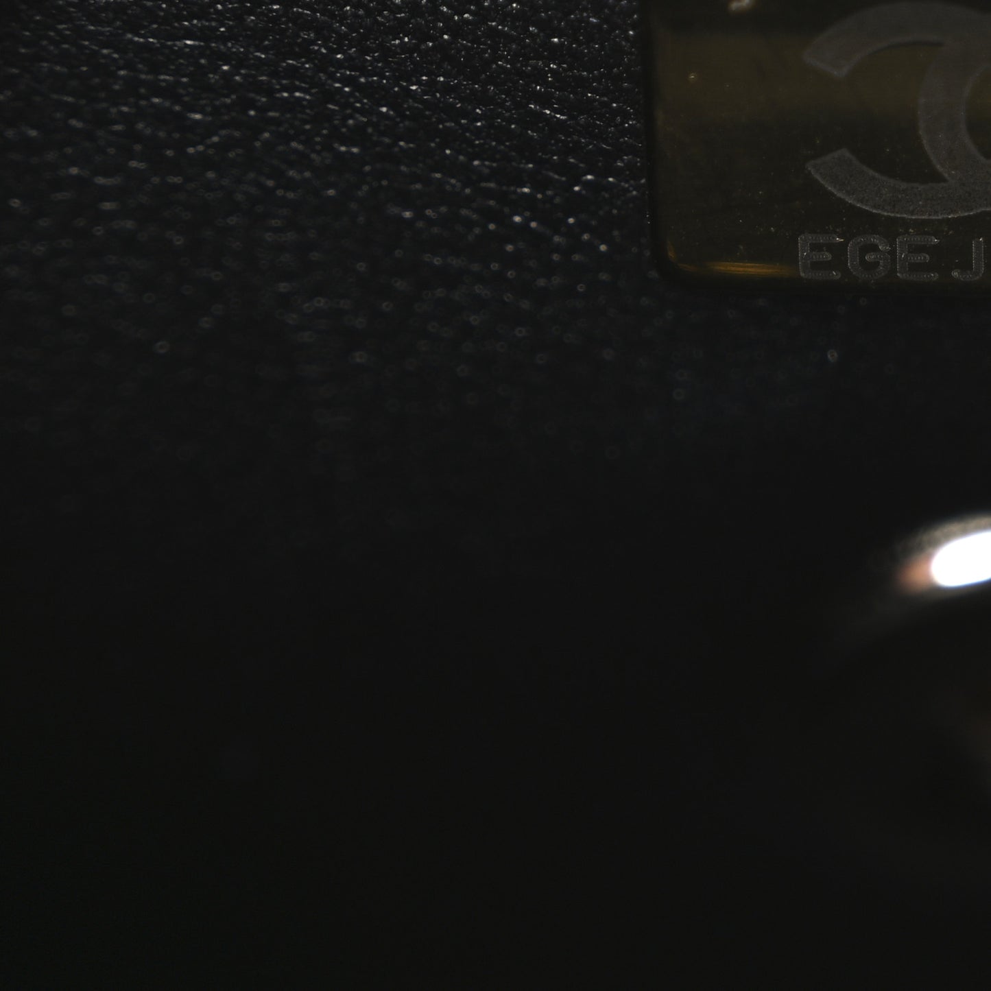 Shiny Calfskin Quilted CC Handle Vanity Flap Bag Black