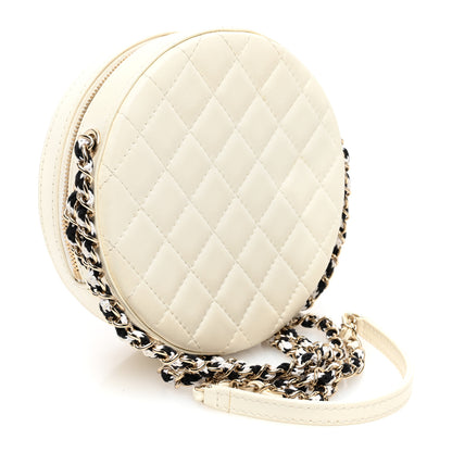 Chanel Lambskin Coco Lifesaver Round Bag Black White 3 of 10