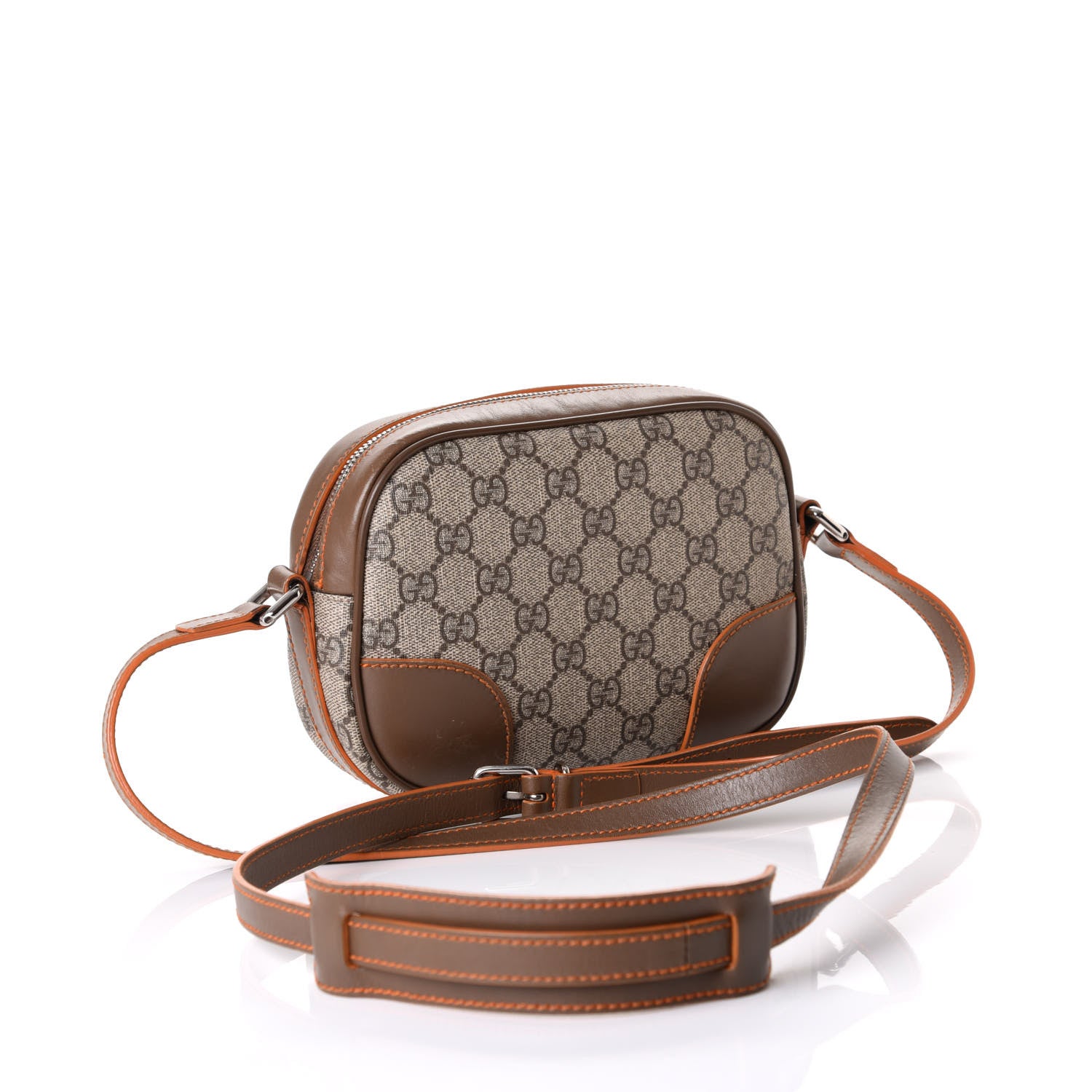 Gucci GG Supreme Monogram Web Small Shoulder Bag Brown 2 of 10