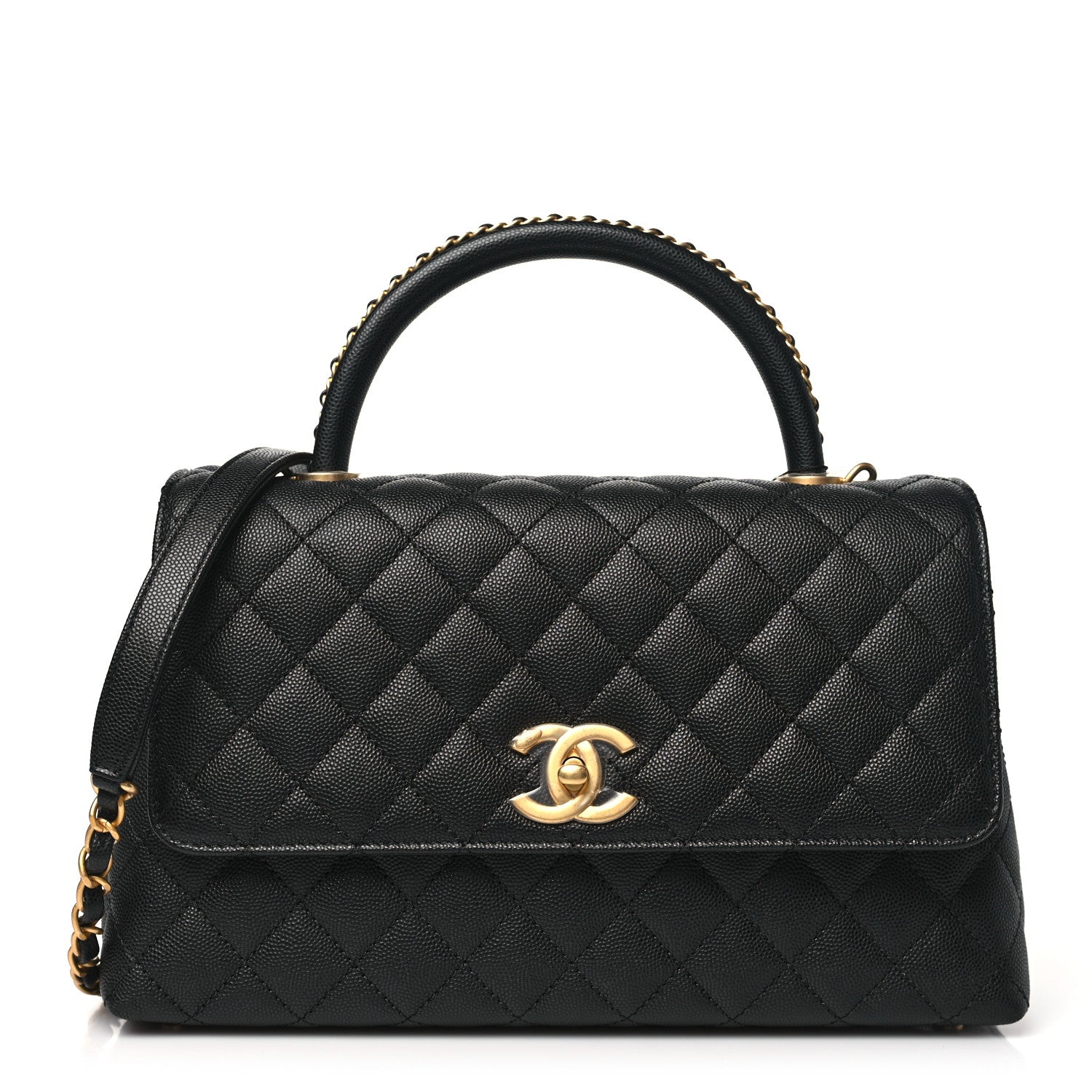 Chanel Caviar Quilted Small Coco Chain Handle Flap Black 1 of 10