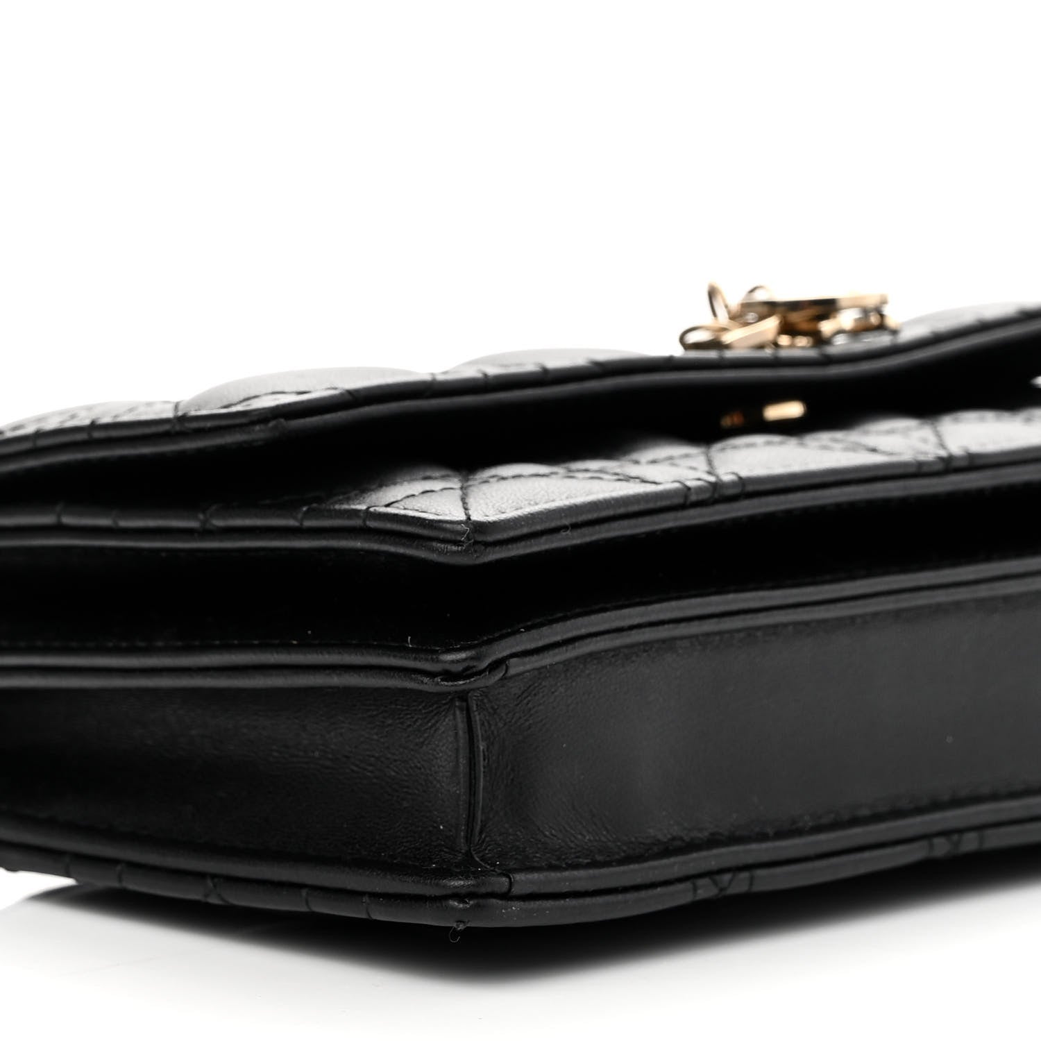 Christian Dior Lambskin Cannage Lady Dior Phone Pouch Black 8 of 9
