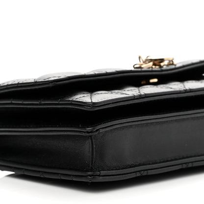 Christian Dior Lambskin Cannage Lady Dior Phone Pouch Black 8 of 9