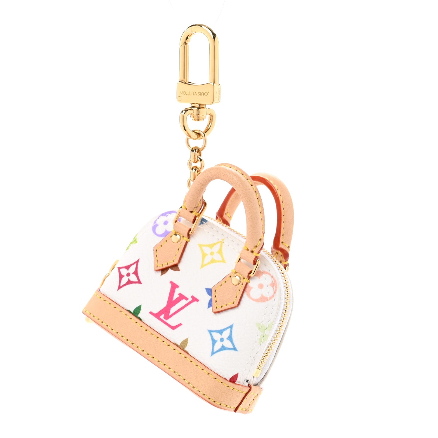 Louis Vuitton LV x TM Monogram Multicolor Micro Alma Bag Charm White 1 of 5
