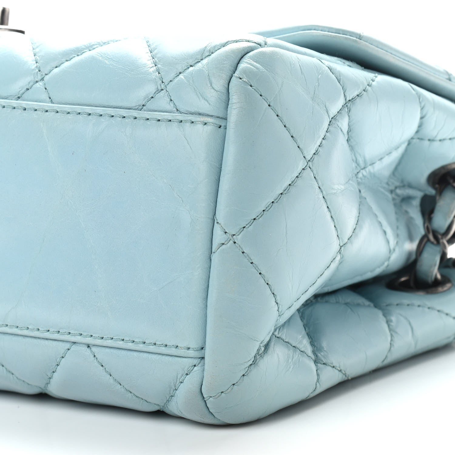 Chanel Glazed Calfskin Quilted Large Coco Soft Flap Light Blue 10 of 11
