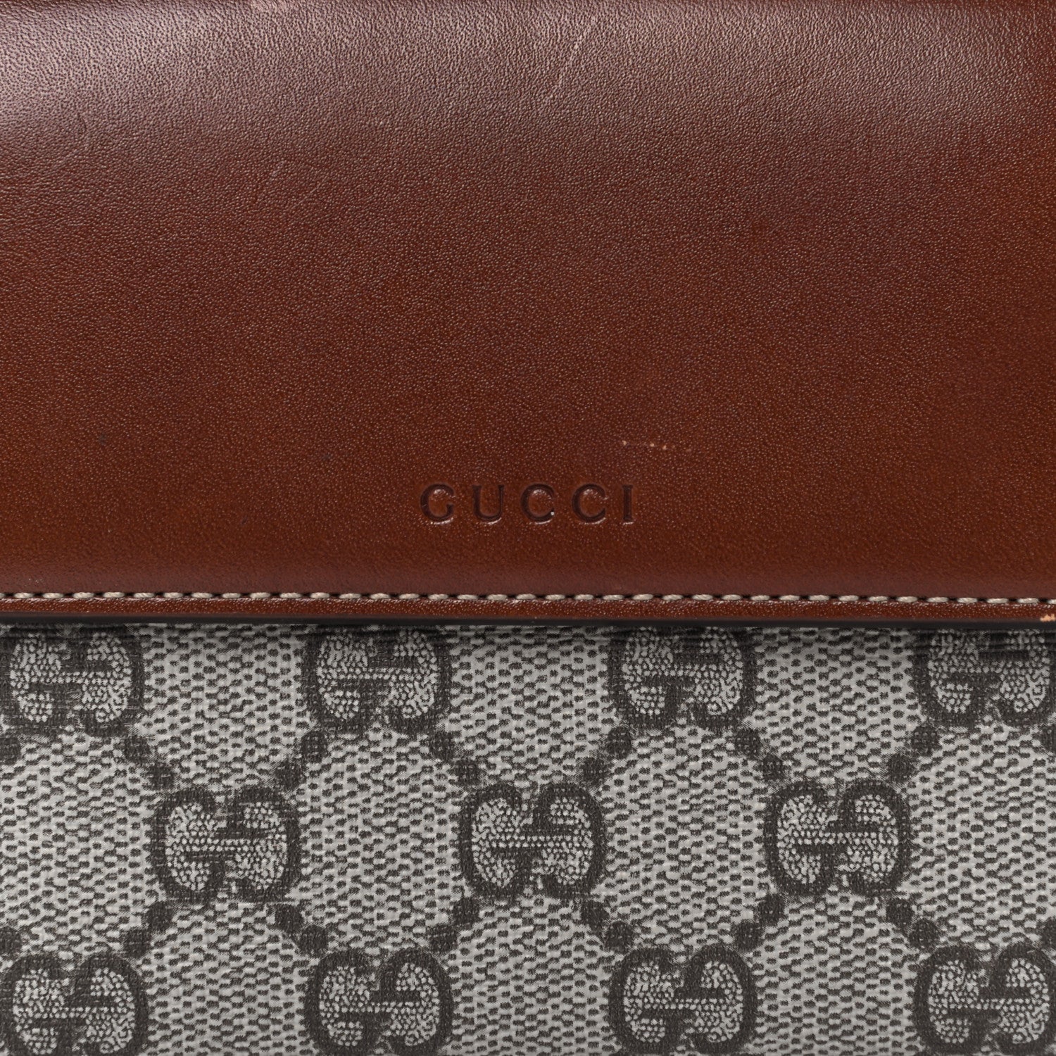 Gucci GG Supreme Monogram French Flap Wallet Brown 7 of 11