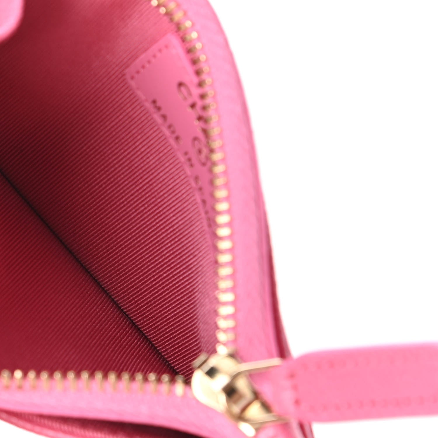 Chanel Caviar Quilted CC Zip Card Holder Pink 5 of 11