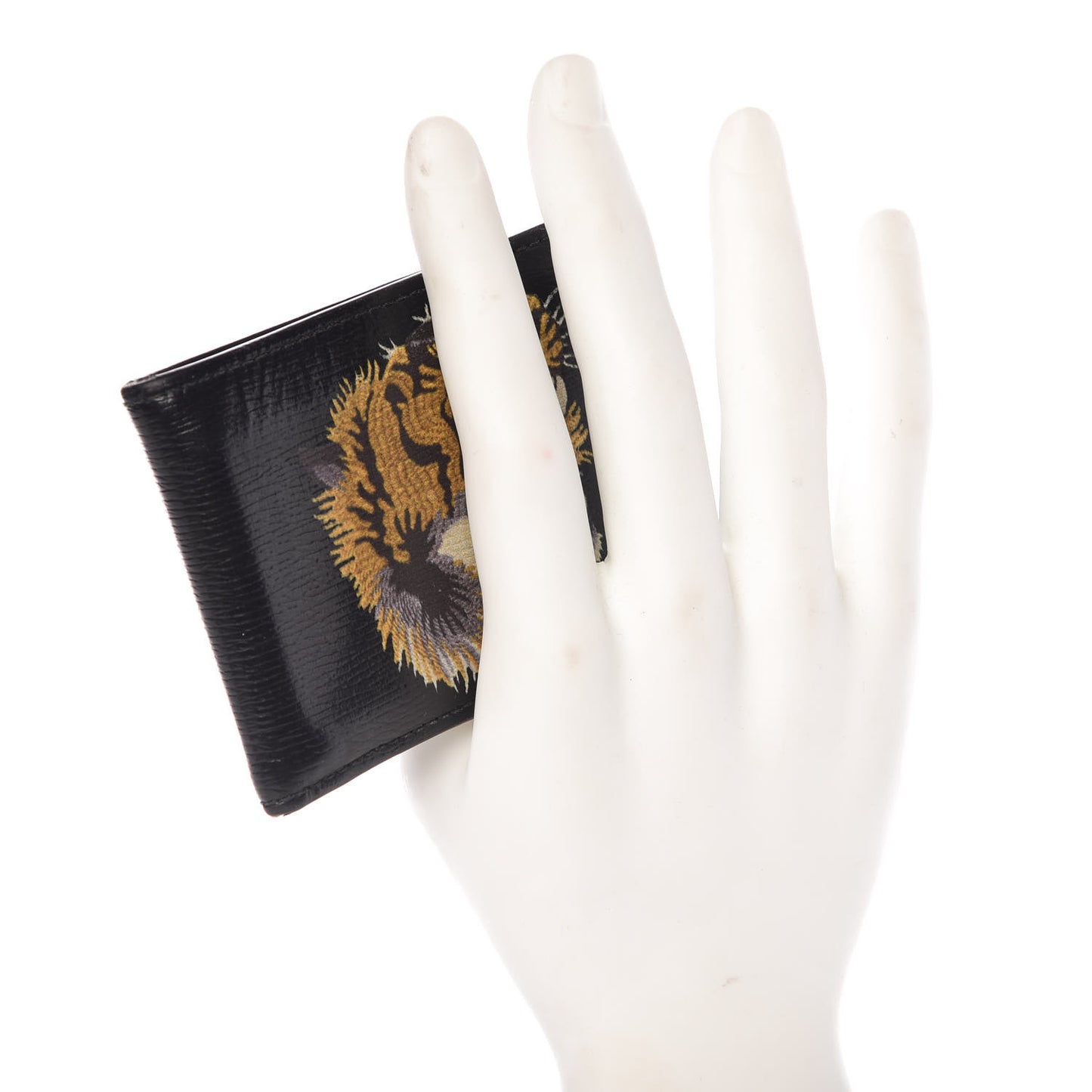 Calfskin Tiger Bi-Fold Wallet Black