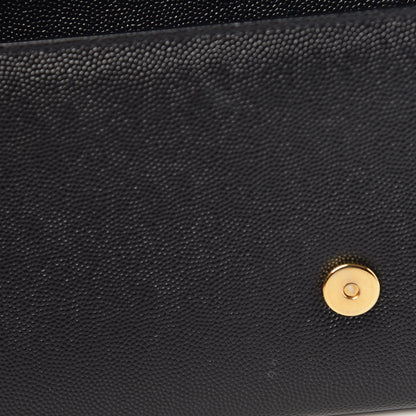 Saint Laurent Grain De Poudre Monogram Cassandre Clutch Black 12 of 13