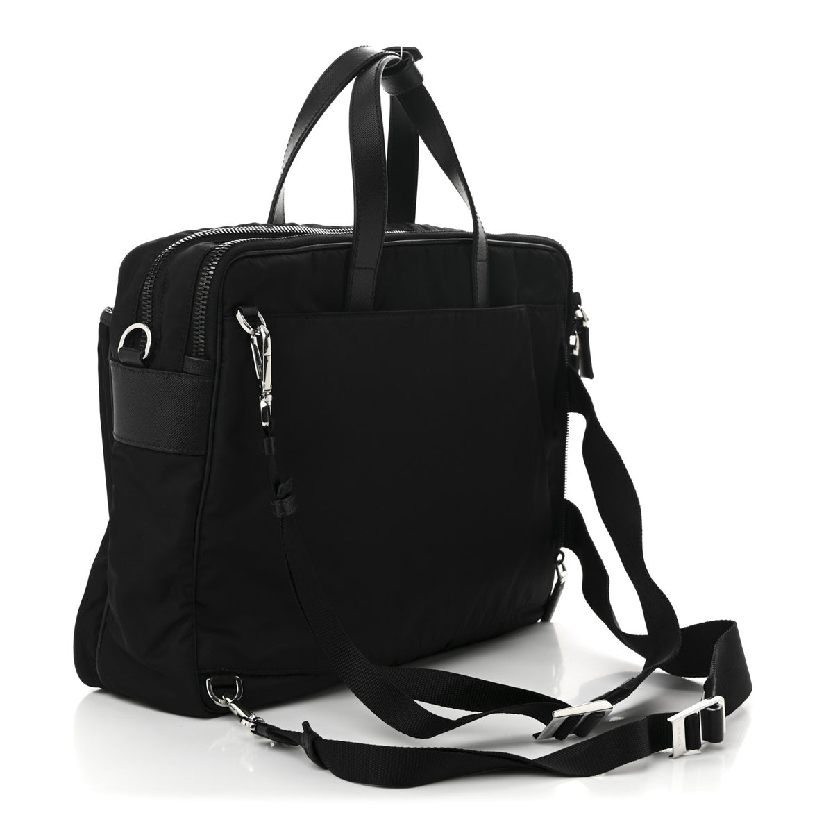 Prada Tessuto Nylon Saffiano Briefcase Black 4 of 12