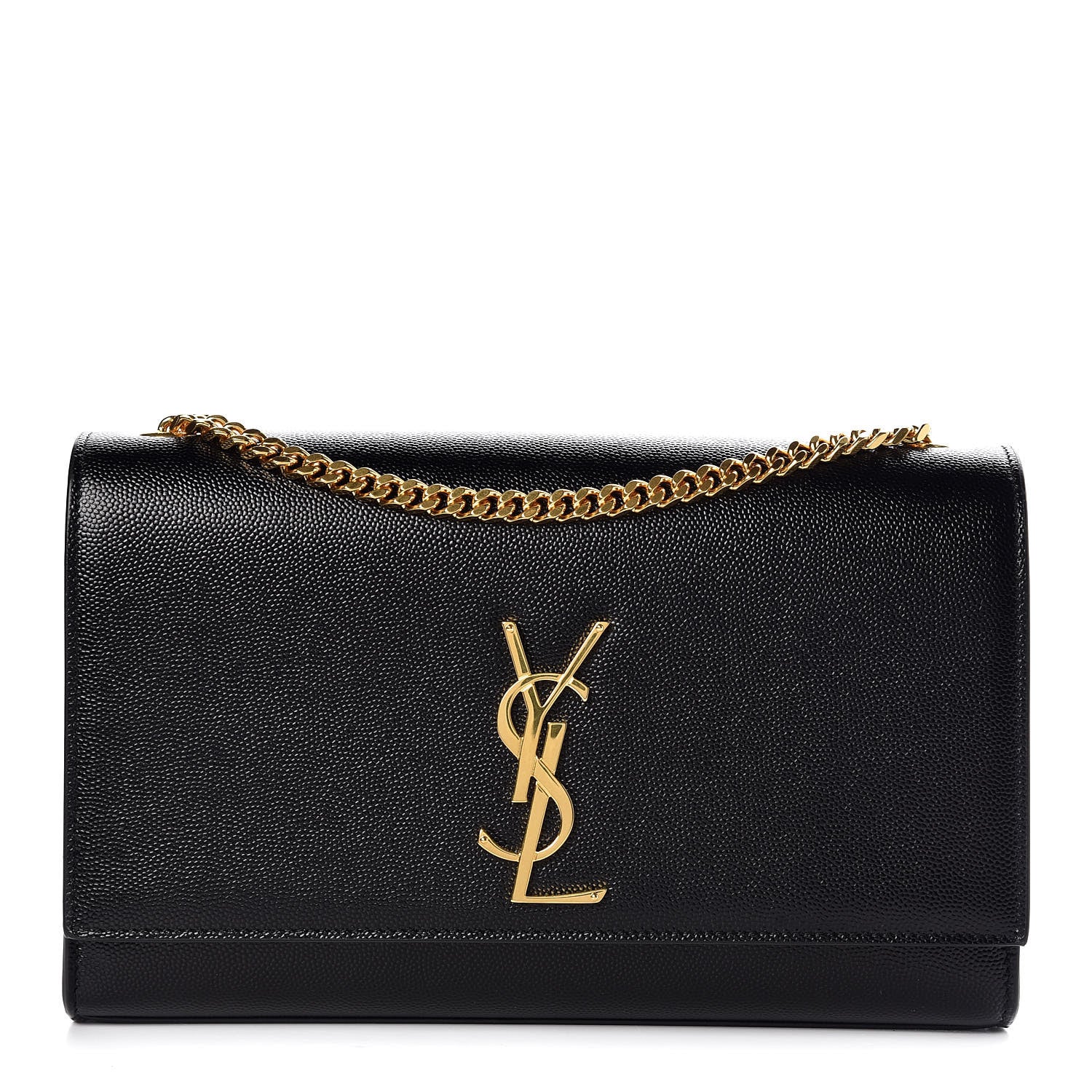 Saint Laurent Grain De Poudre Medium Classic Monogram Kate Satchel Black 1 of 6