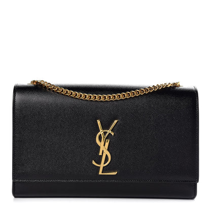 Saint Laurent Grain De Poudre Medium Classic Monogram Kate Satchel Black 1 of 6
