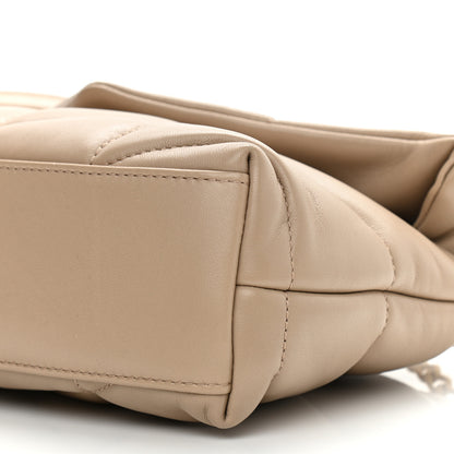 Saint Laurent Lambskin Quilted Toy Loulou Puffer Monogram Chain Satchel Nude Powder 11 of 11