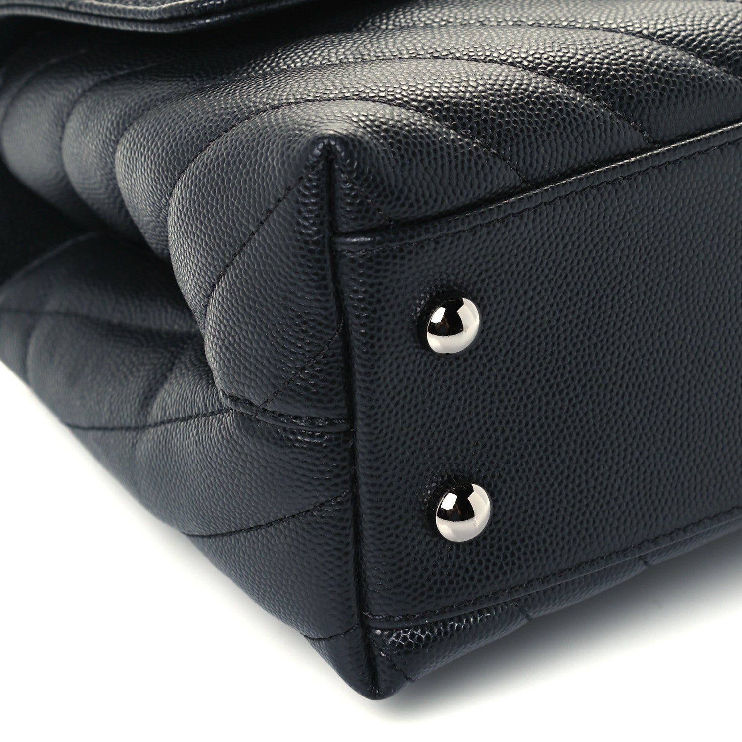 Chanel Caviar Chevron Quilted Mini Coco Handle Flap Black 5 of 12