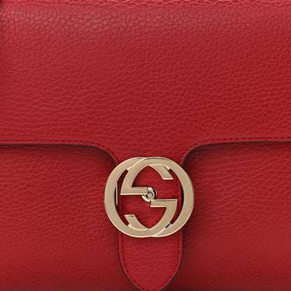 Gucci Dollar Calfskin Interlocking G Top Handle Shoulder Bag Red 15 of 21