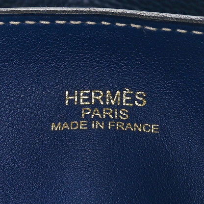 Hermes Veau Sikkim Taurillon Clemence Double Sens 36 Reversible Tote Bleu Electrique Bleu De Malte 6 of 14