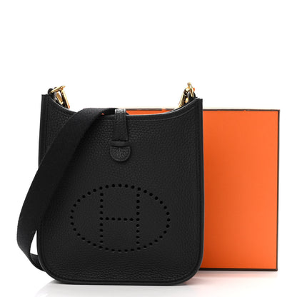 Hermes Taurillon Clemence Evelyne TPM Black 11 of 11