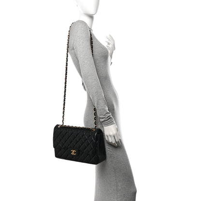 Chanel Lambskin Quilted Jumbo Double Flap Black 2 of 13