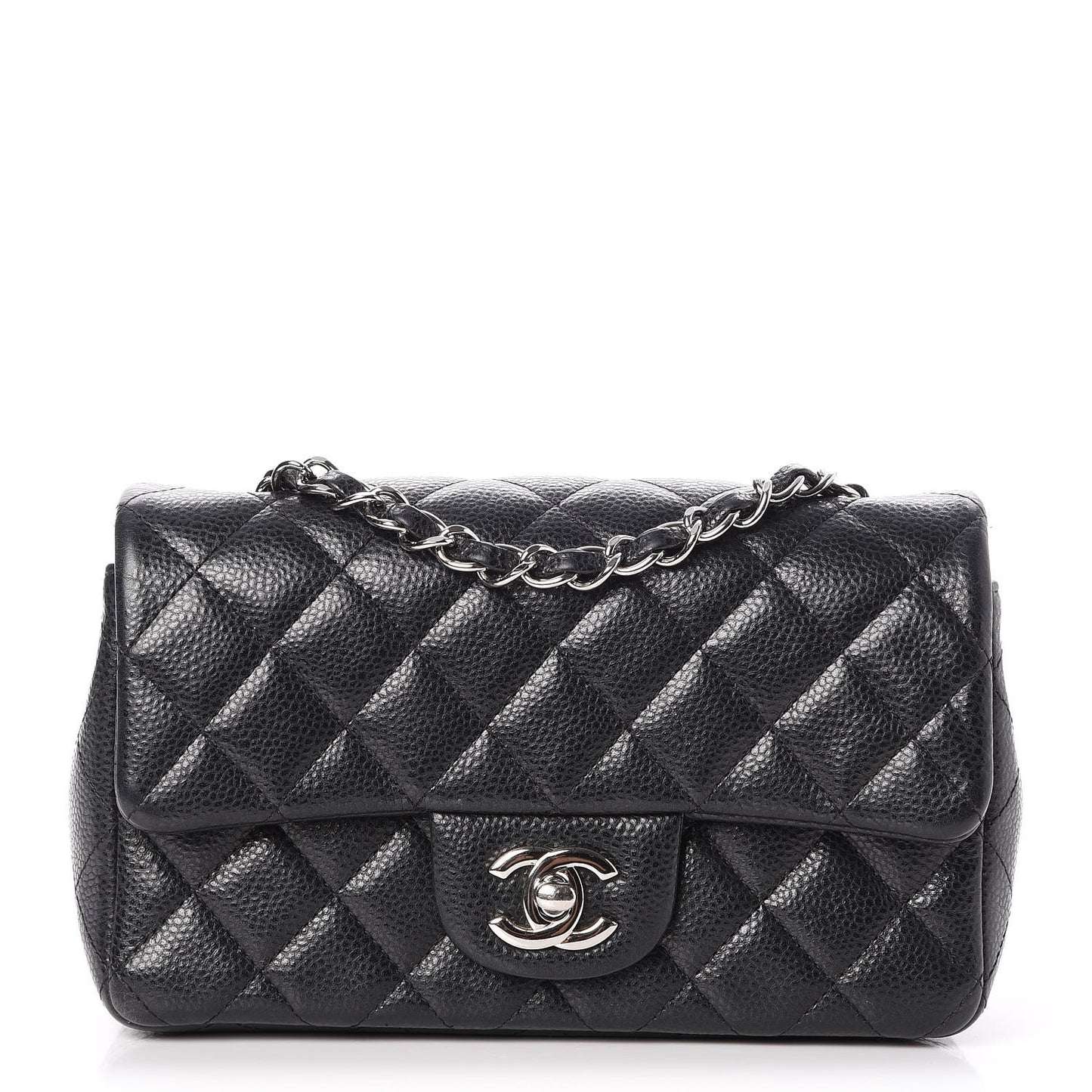 Caviar Quilted Mini Rectangular Flap Black
