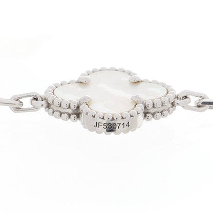 Van Cleef & Arpels 18K White Gold Mother of Pearl 5 Motifs Vintage Alhambra Bracelet 3 of 5
