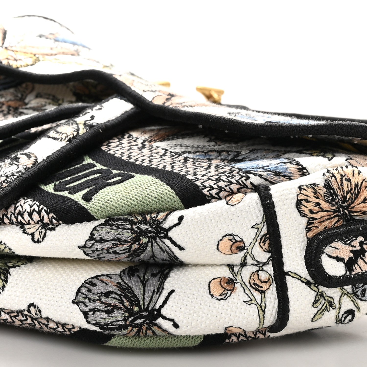 Christian Dior Canvas Toile Mexico Embroidery Saddle Bag White Multicolor 10 of 10